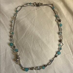 DAVID YURMAN Elegant Silver and Blue Beaded Necklace